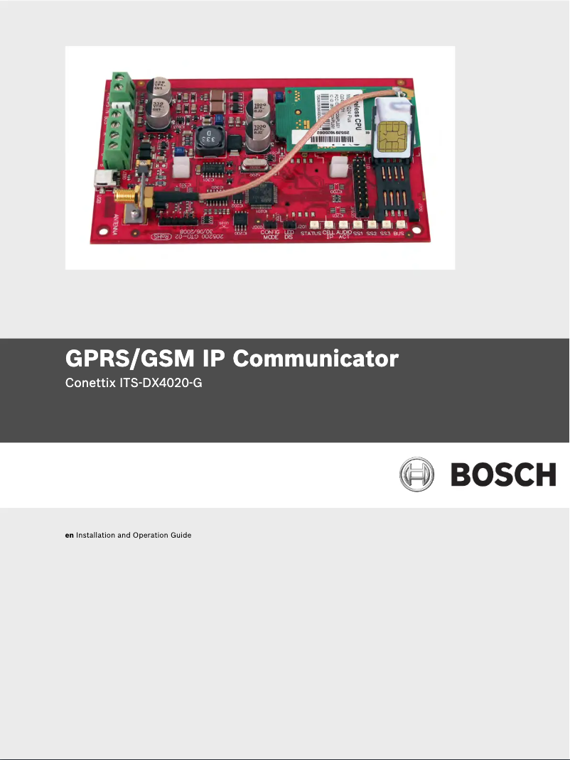 Page n°1 - Manuel utilisateur Bosch ITS-DX4020-G