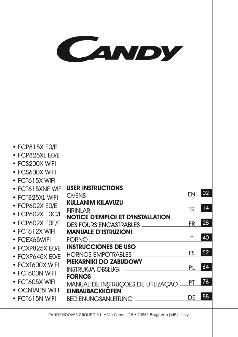 Page 1 de la notice Manuel utilisateur Candy FCEX65WIFI