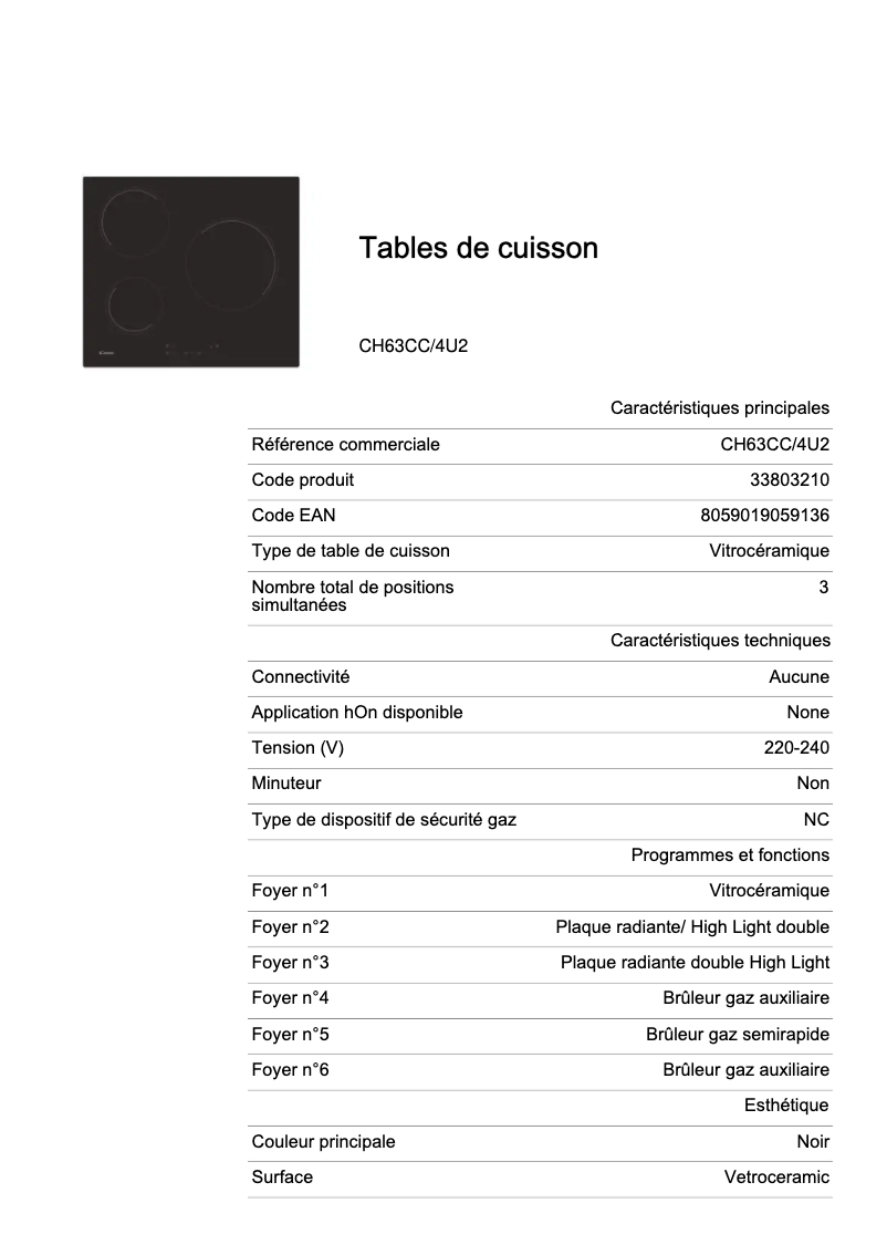 Image de la première page du manuel de l'appareil CH63CC/4U2