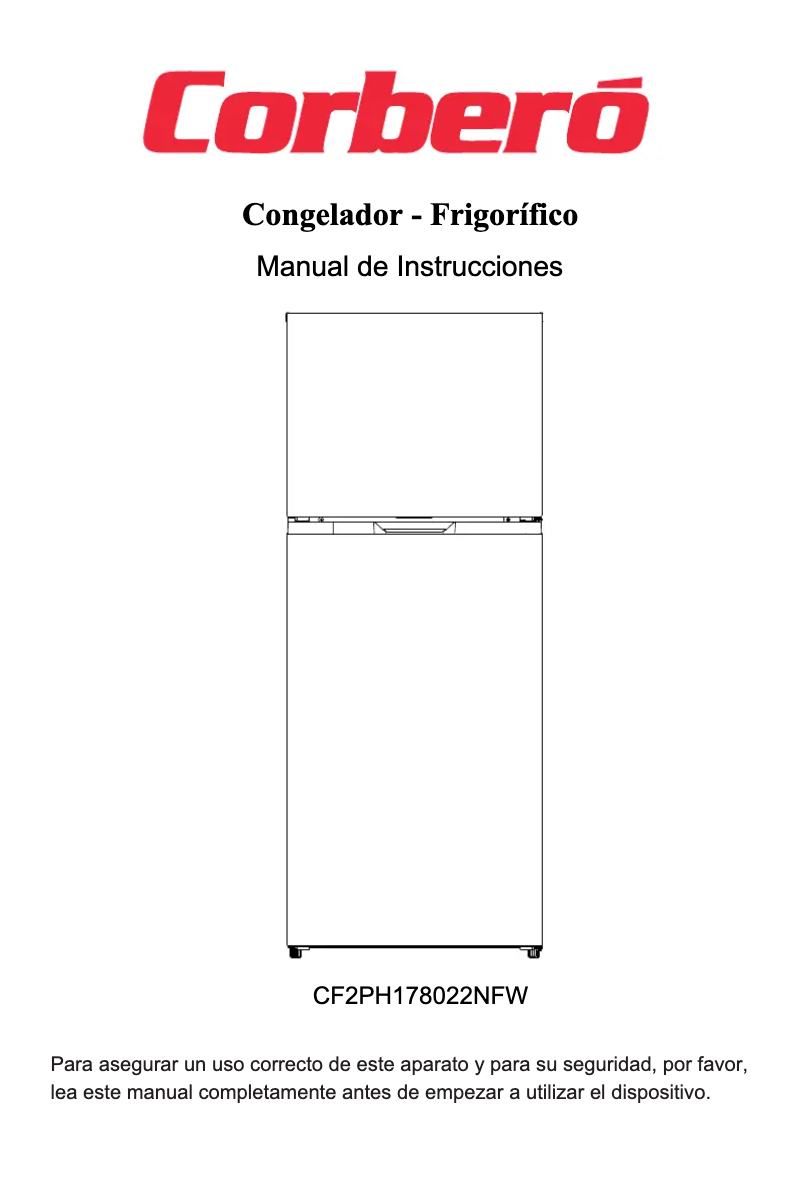 Page n°1 - Manuel utilisateur Corbero CF2PH178022NFW