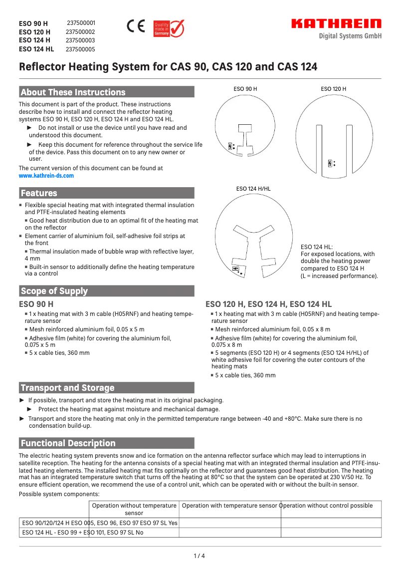 Image de la première page du manuel de l'appareil ESO 120 H