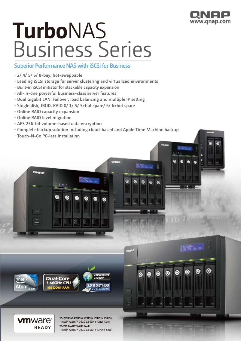 Page 1 de la notice Fiche technique QNAP TS-239 Pro II