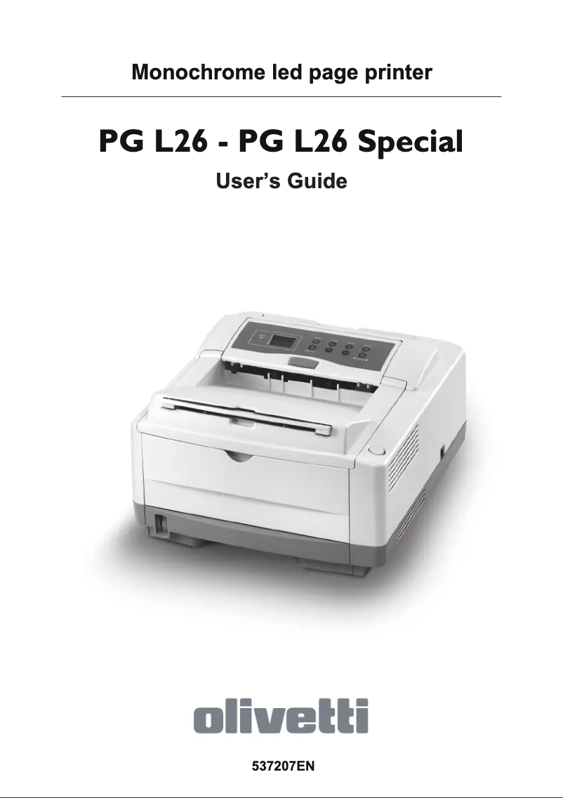 Image de la première page du manuel de l'appareil PG L26 Special