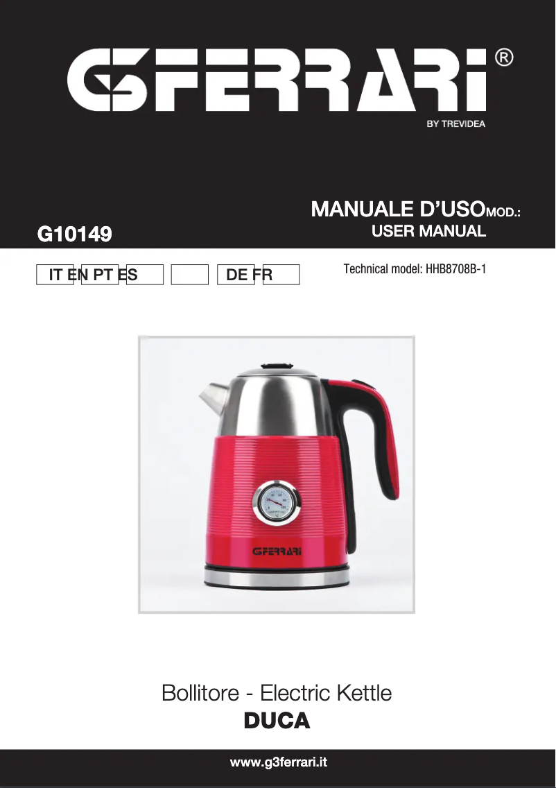 Page n°1 - Manuel utilisateur G3 Ferrari Duca G10149