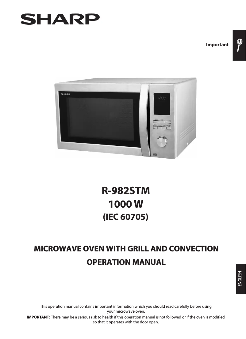 Page 1 de la notice Manuel utilisateur Sharp R-982STM