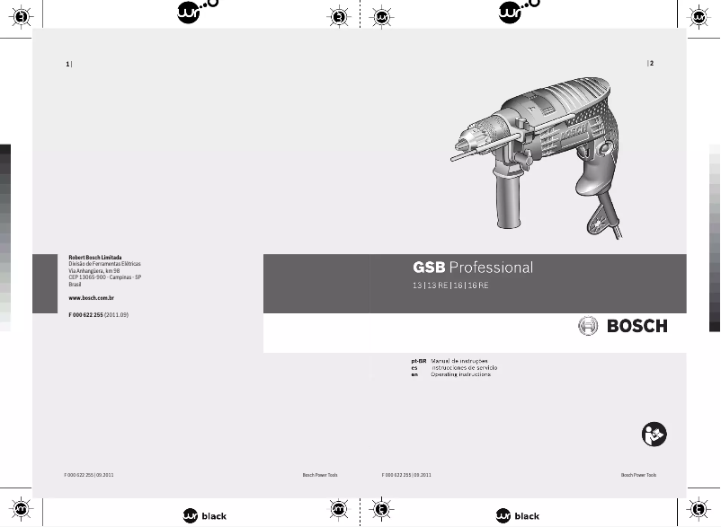 Page 1 de la notice Manuel utilisateur Bosch Blauw GSB 16 RE