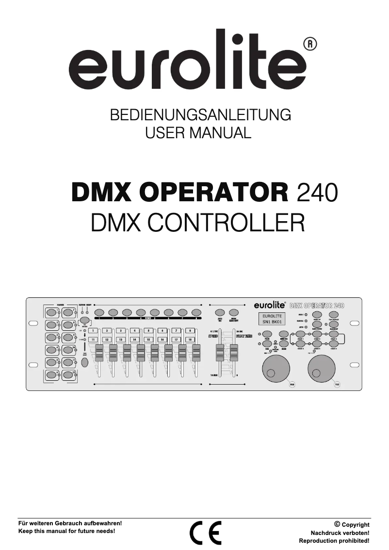 Page n°1 - Manuel utilisateur Eurolite DMX Operator 240