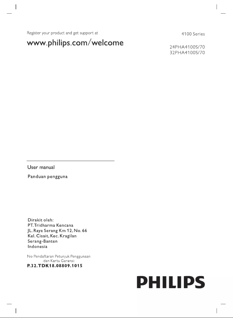 Page n°1 - Manuel utilisateur Philips 4000 series 32PHA4100S