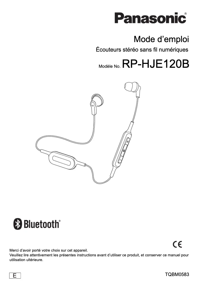 Page n°1 - Manuel utilisateur Panasonic RP-HJE120B