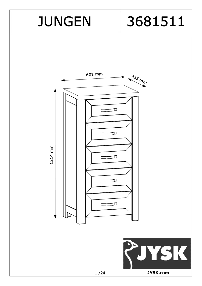 Page 1 of the manual User Manual JYSK Jungen (60x122x44)