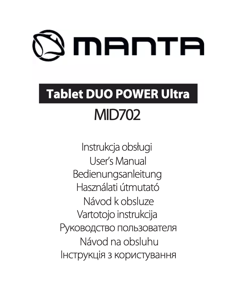 Page 1 de la notice Manuel utilisateur Manta Duo Power Ultra MID702