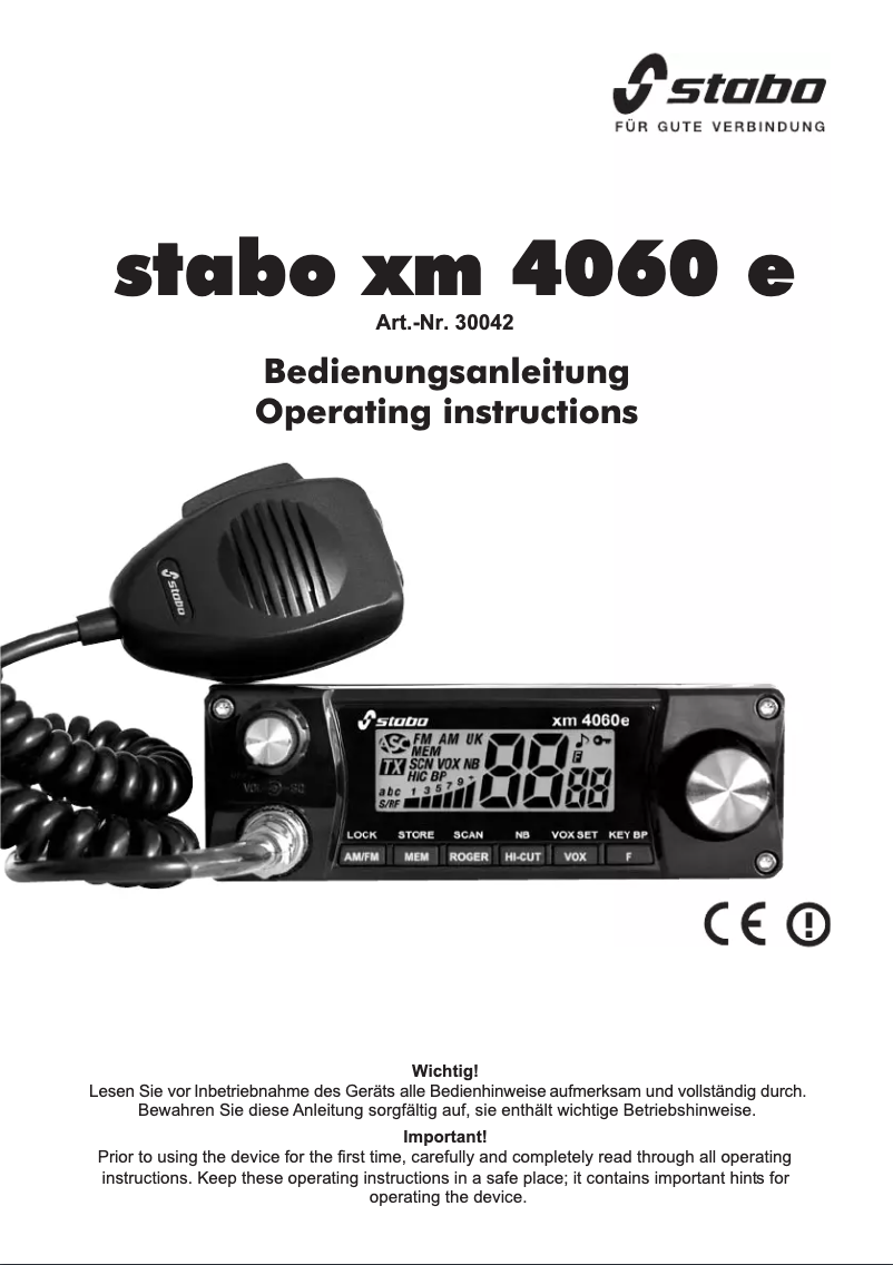 Página 1 del manual Manual de usuario Stabo xm 4060 e