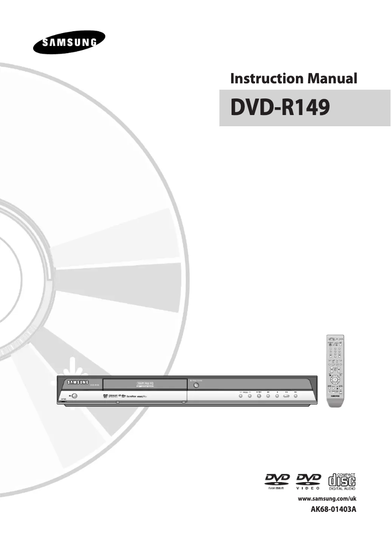Page n°1 - Manuel utilisateur Samsung DVD-R149