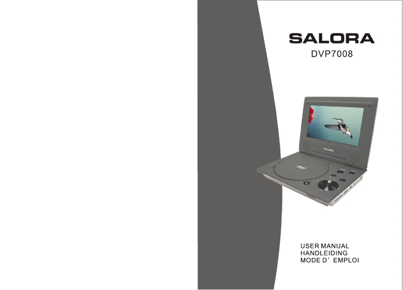 Page 1 de la notice Manuel utilisateur Salora DVP7008