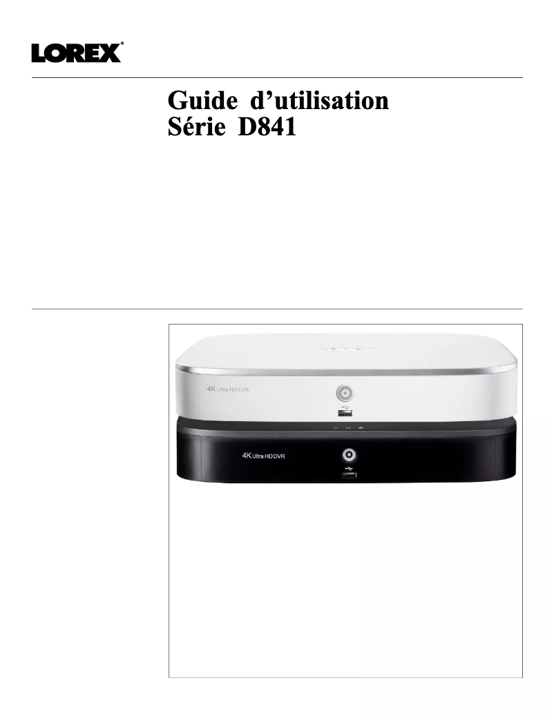 Image de la première page du manuel de l'appareil D841A81