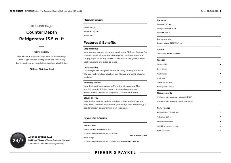 Image de la première page du manuel de l'appareil RF135BDLUX4 N
