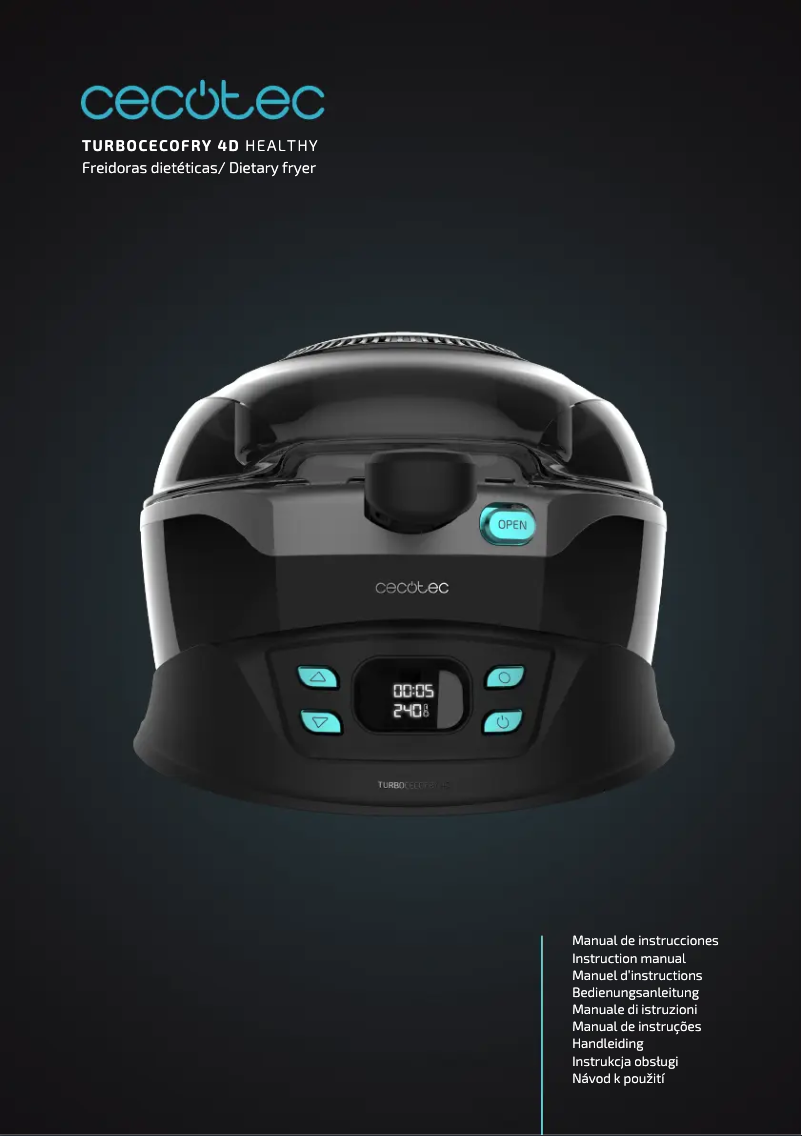 Imagen de la primera página del manual del dispositivo TurboCecofry 4D Healthy