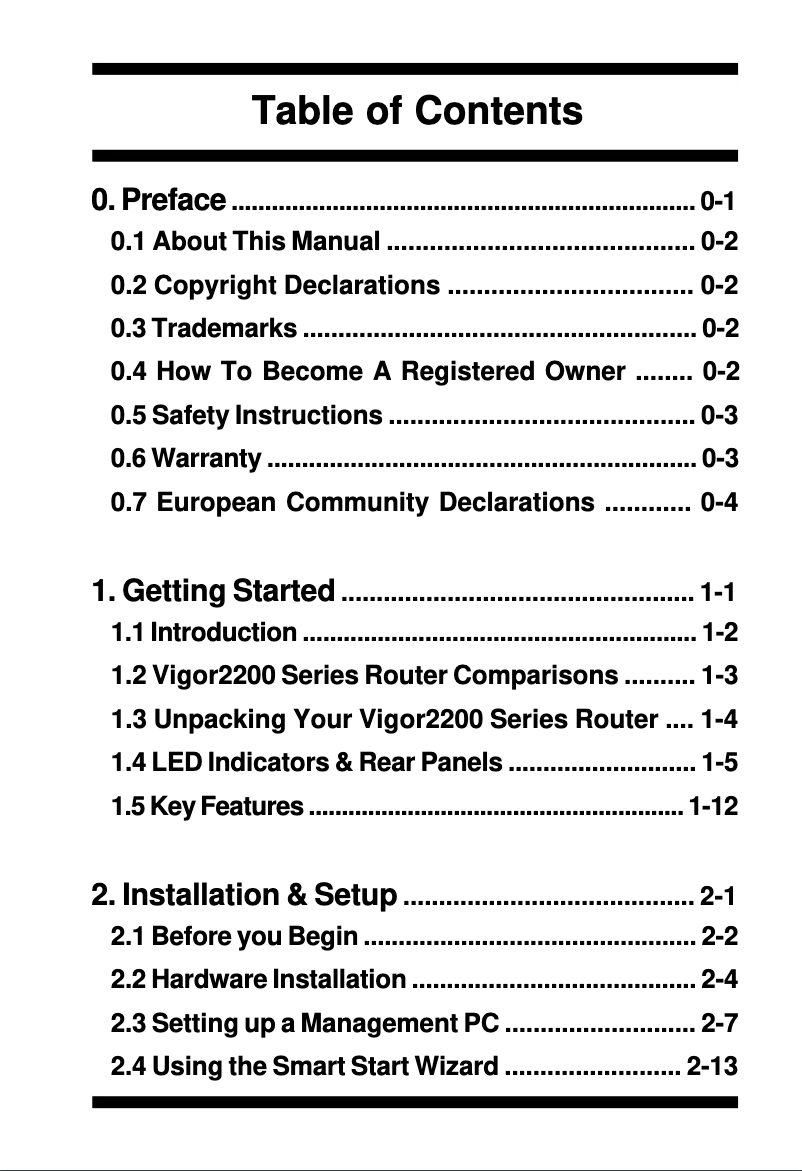 Page n°1 - Manuel utilisateur Draytek Vigor 2200X