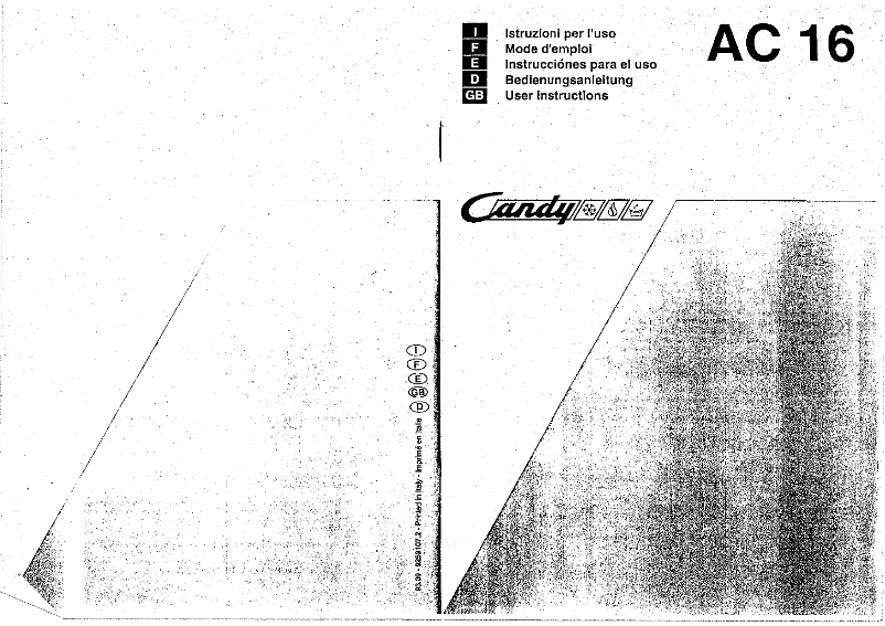 Page 1 de la notice Manuel utilisateur Candy LB AC 16