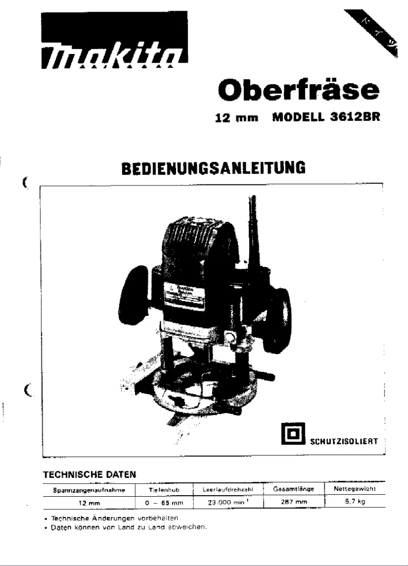 Page n°1 - Manuel utilisateur Makita 3612BR