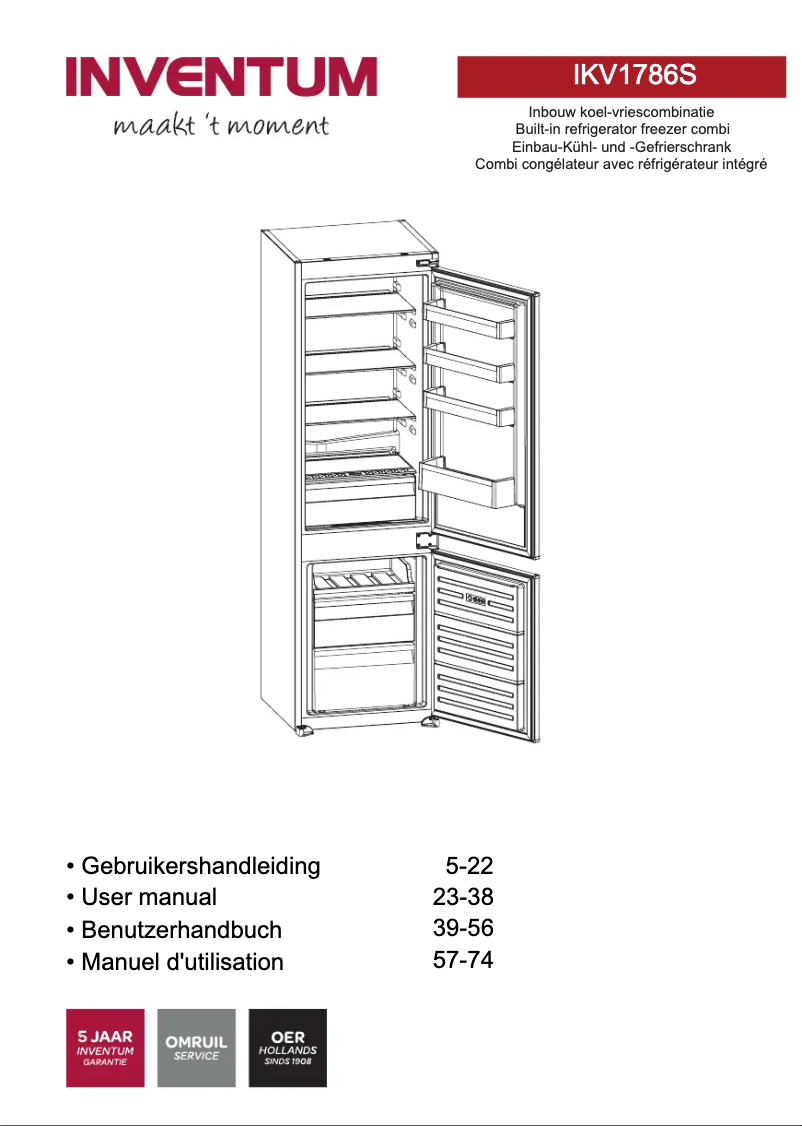 Page n°1 - Manuel utilisateur Inventum IKV1786S