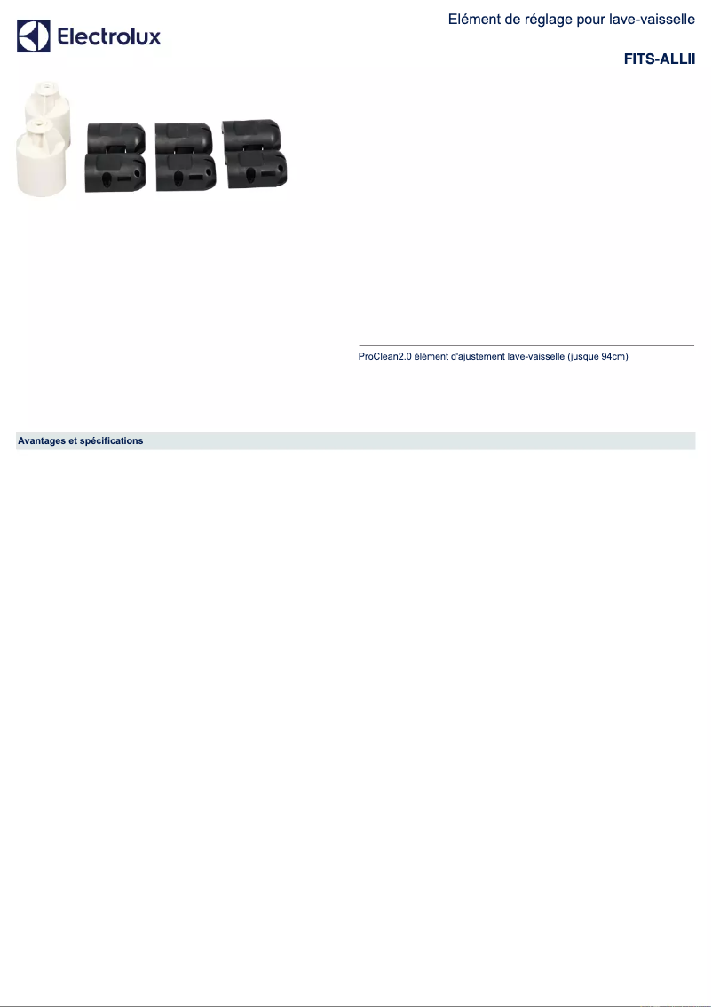 Página 1 del manual Ficha técnica AEG FITS-ALLII