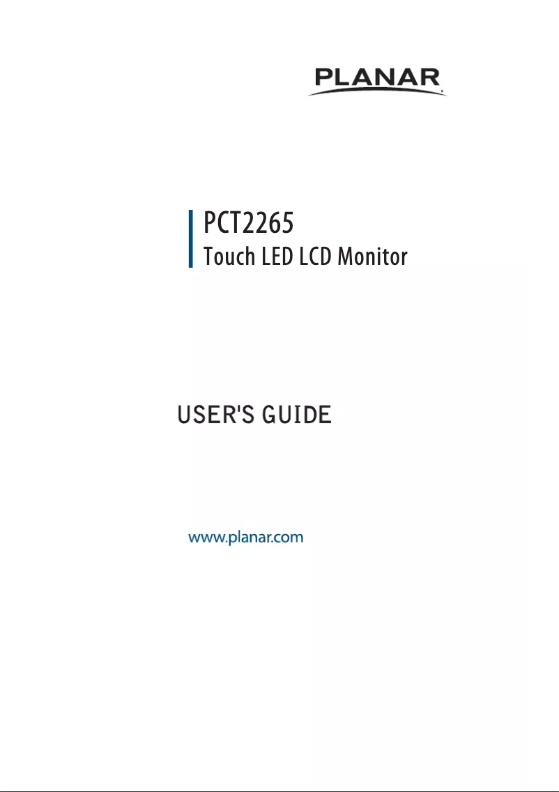Page 1 de la notice Manuel utilisateur Planar PCT2265