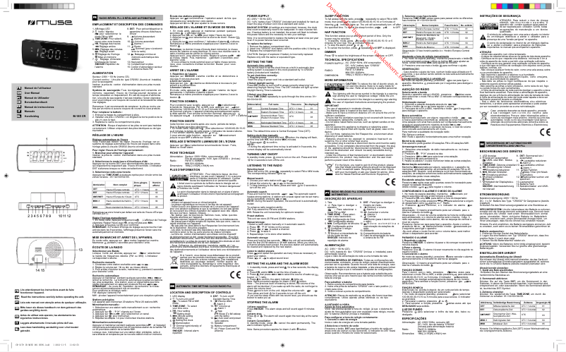 Page n°1 - Manuel utilisateur Muse M-185 CR