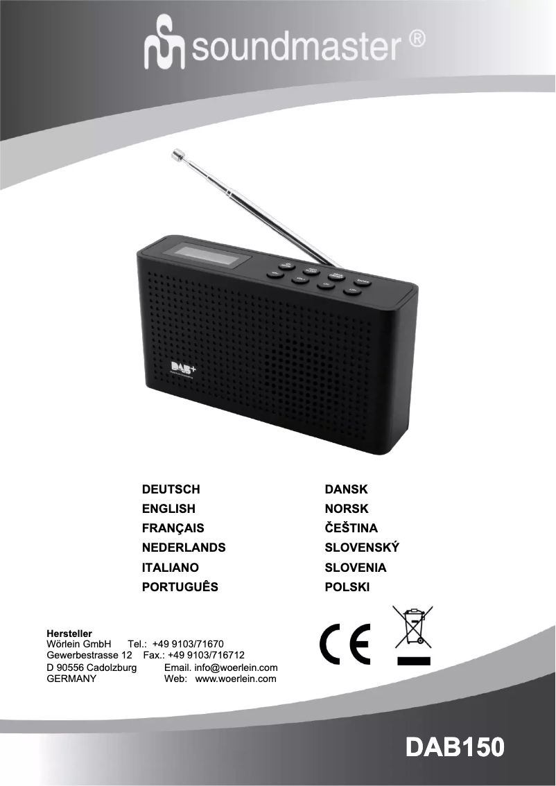 Page n°1 - Manuel utilisateur Soundmaster DAB150WE