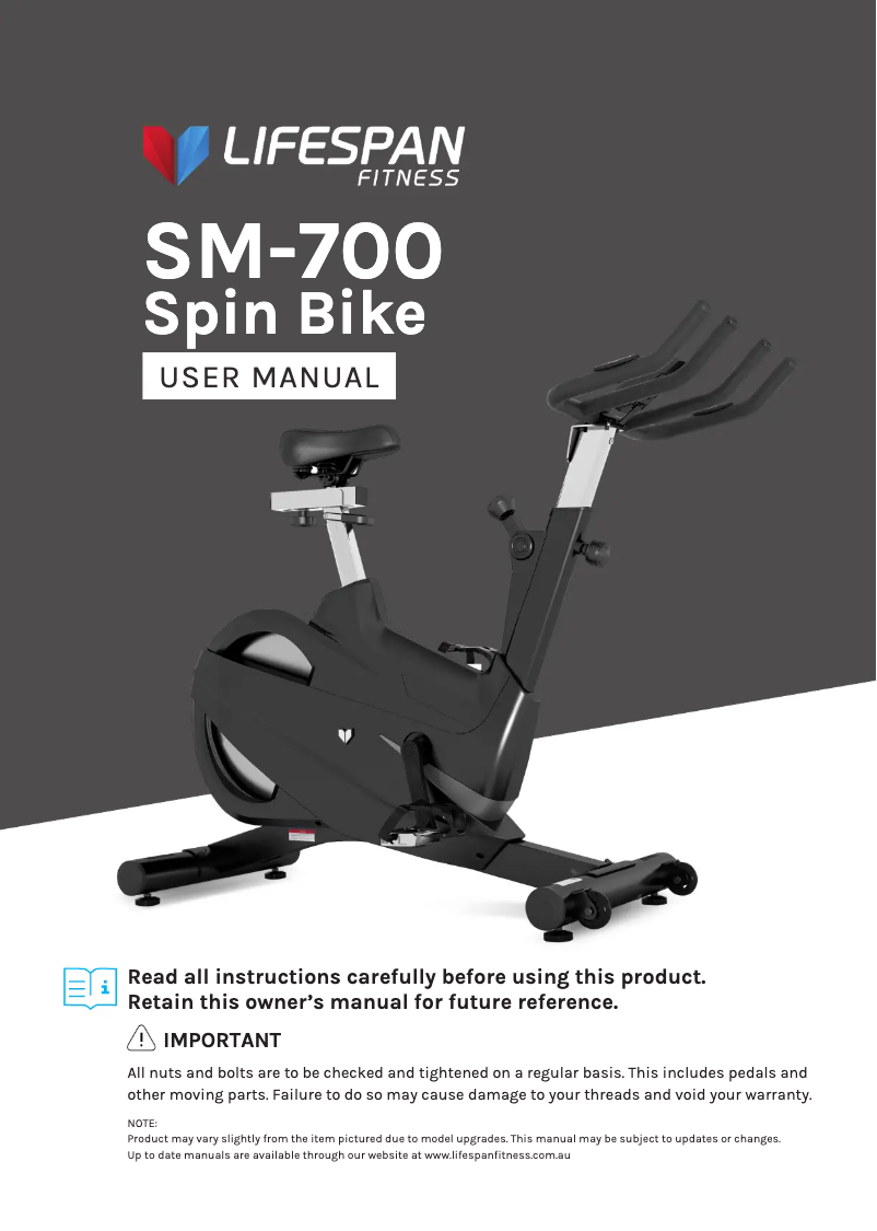 Page n°1 - Manuel utilisateur LifeSpan SM-700