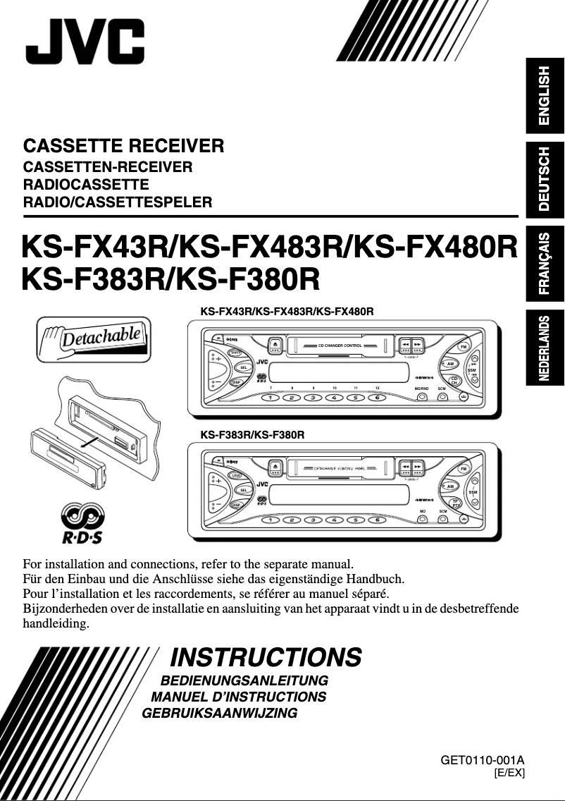 Page 1 de la notice Manuel utilisateur JVC KS-FX480R
