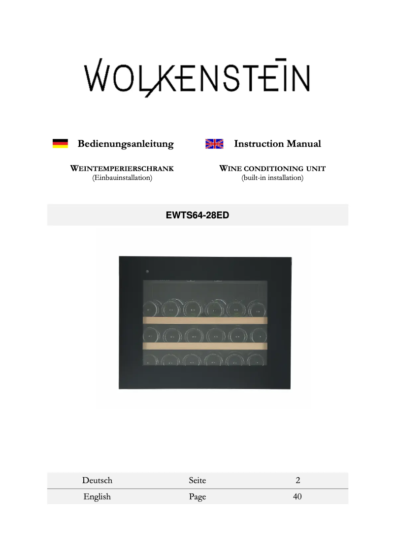 Page n°1 - Manuel utilisateur Wolkenstein EWTS64-28ED