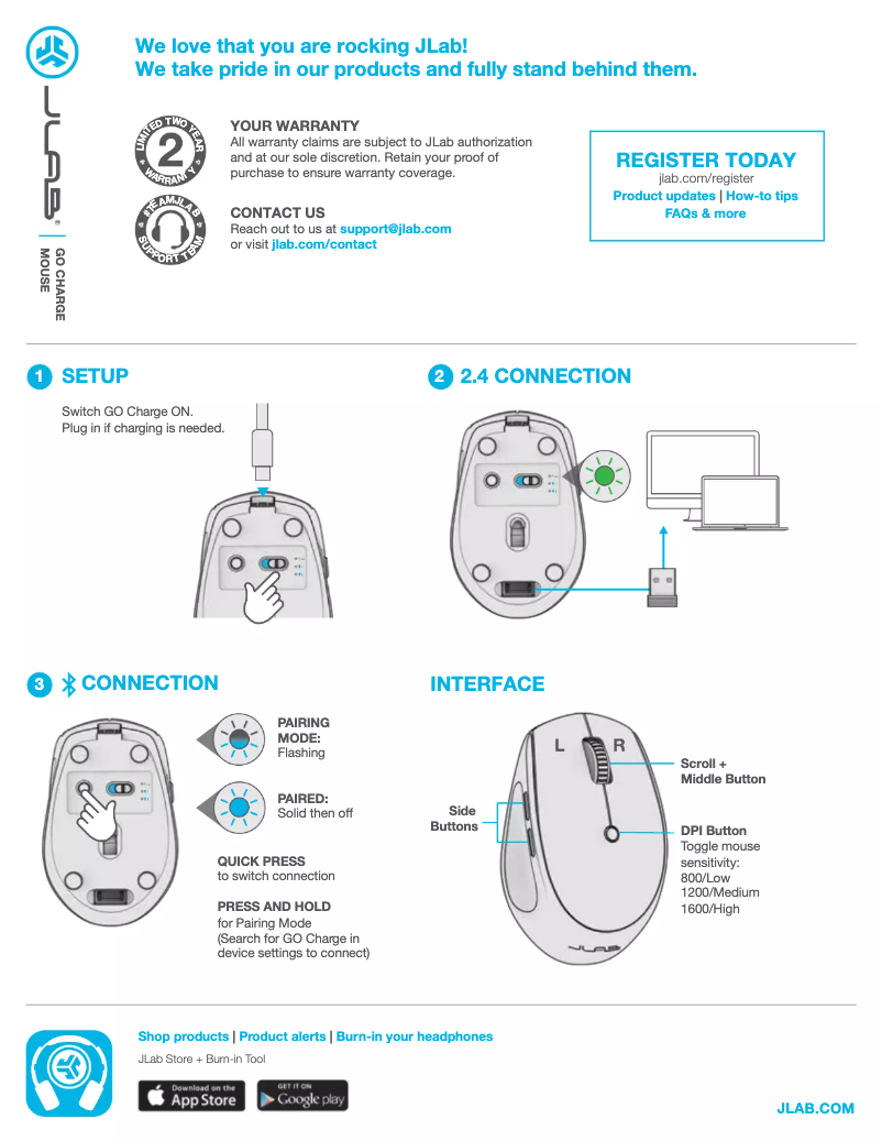 Page n°1 - Manuel utilisateur JLab Go Charge