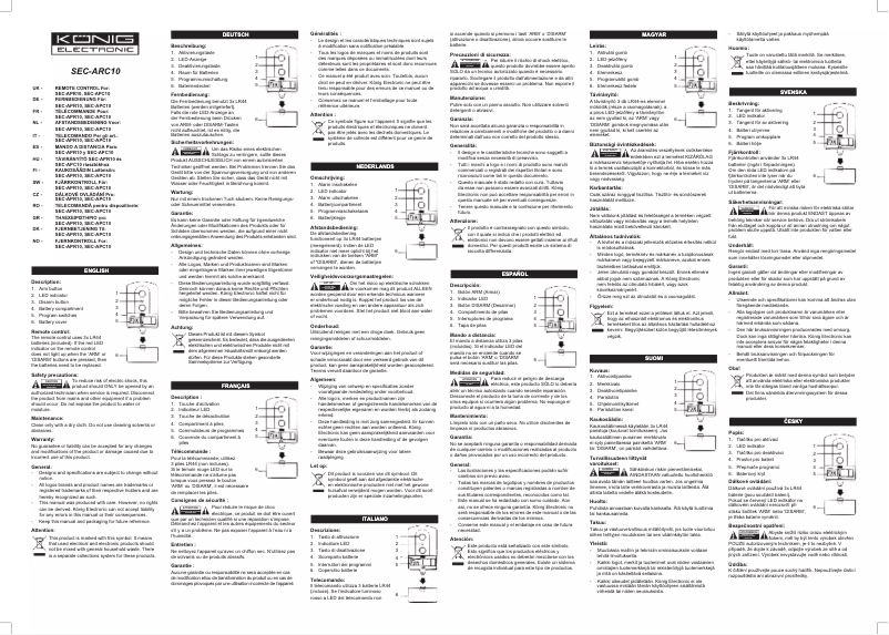 Page 1 de la notice Manuel utilisateur Konig SEC-ARC10