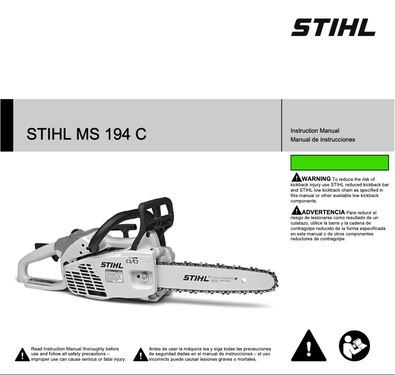 Page n°1 - Manuel utilisateur Stihl MS 194 C-E
