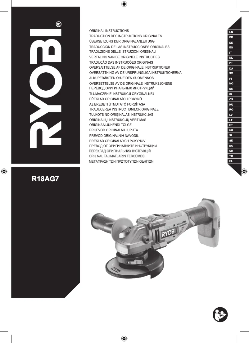Page n°1 - Manuel utilisateur RYOBI One+ R18AG7