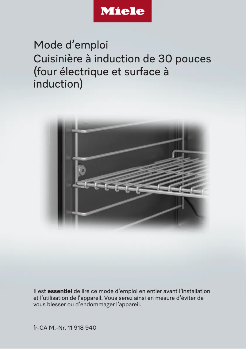 Page n°1 - Manuel utilisateur Miele HR 1622-3 I