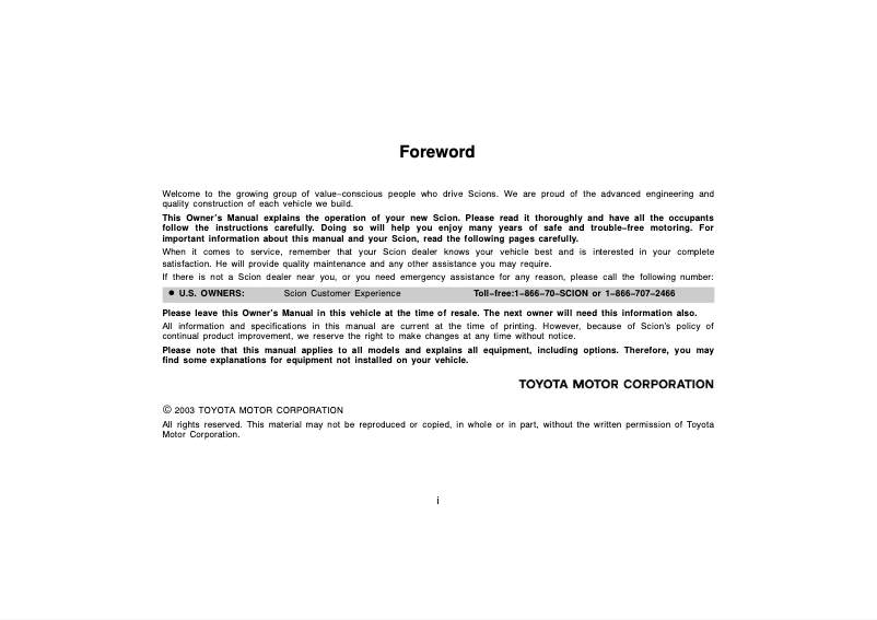 Image de la première page du manuel de l'appareil xB (2004)