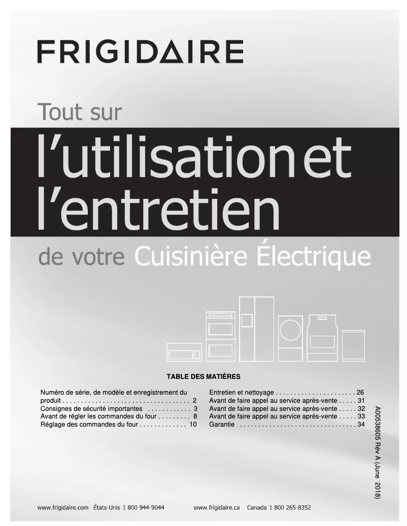 Image de la première page du manuel de l'appareil FPET3077RF