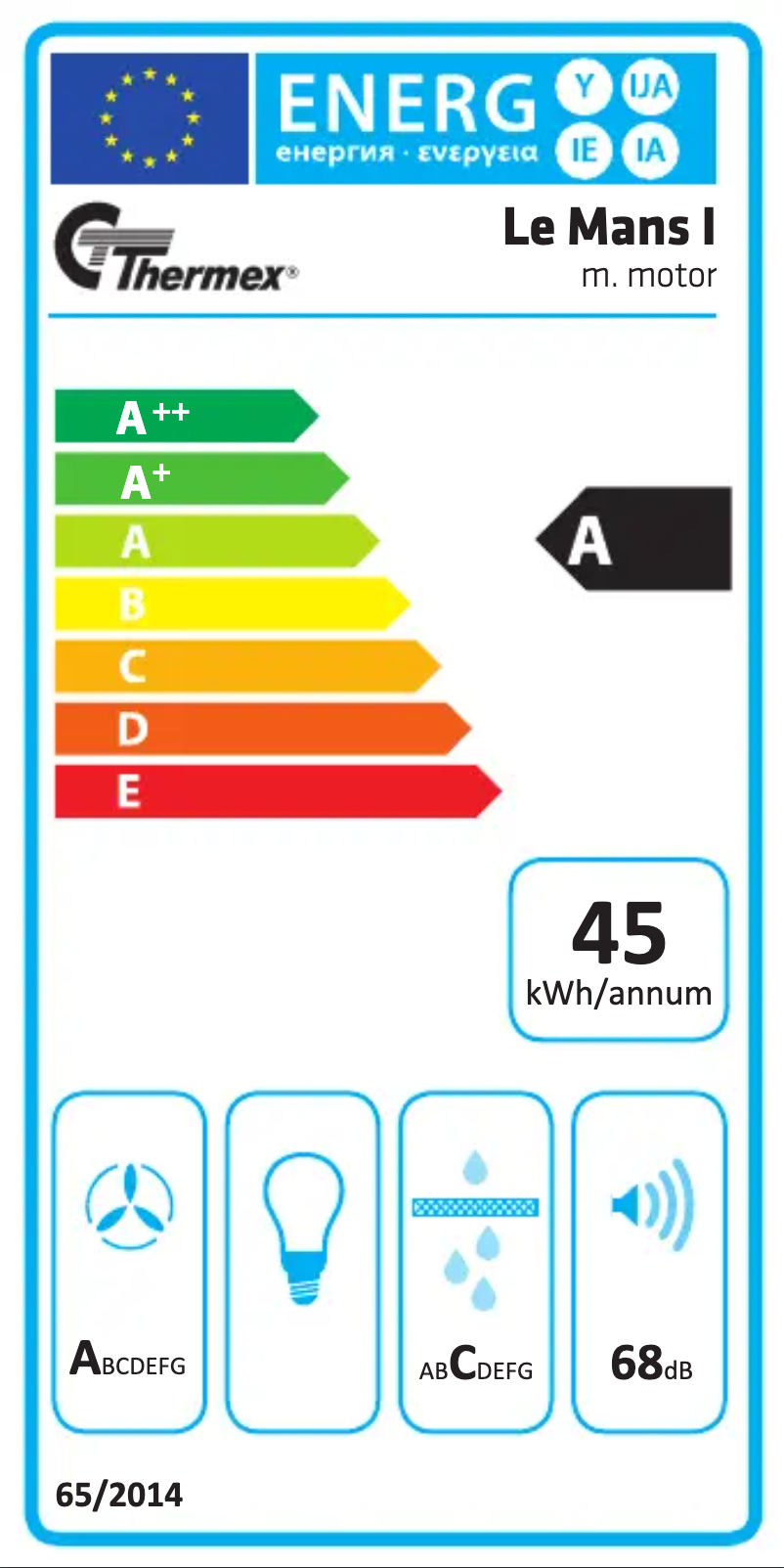 Page 1 de la notice Label énergétique Thermex Le Mans I