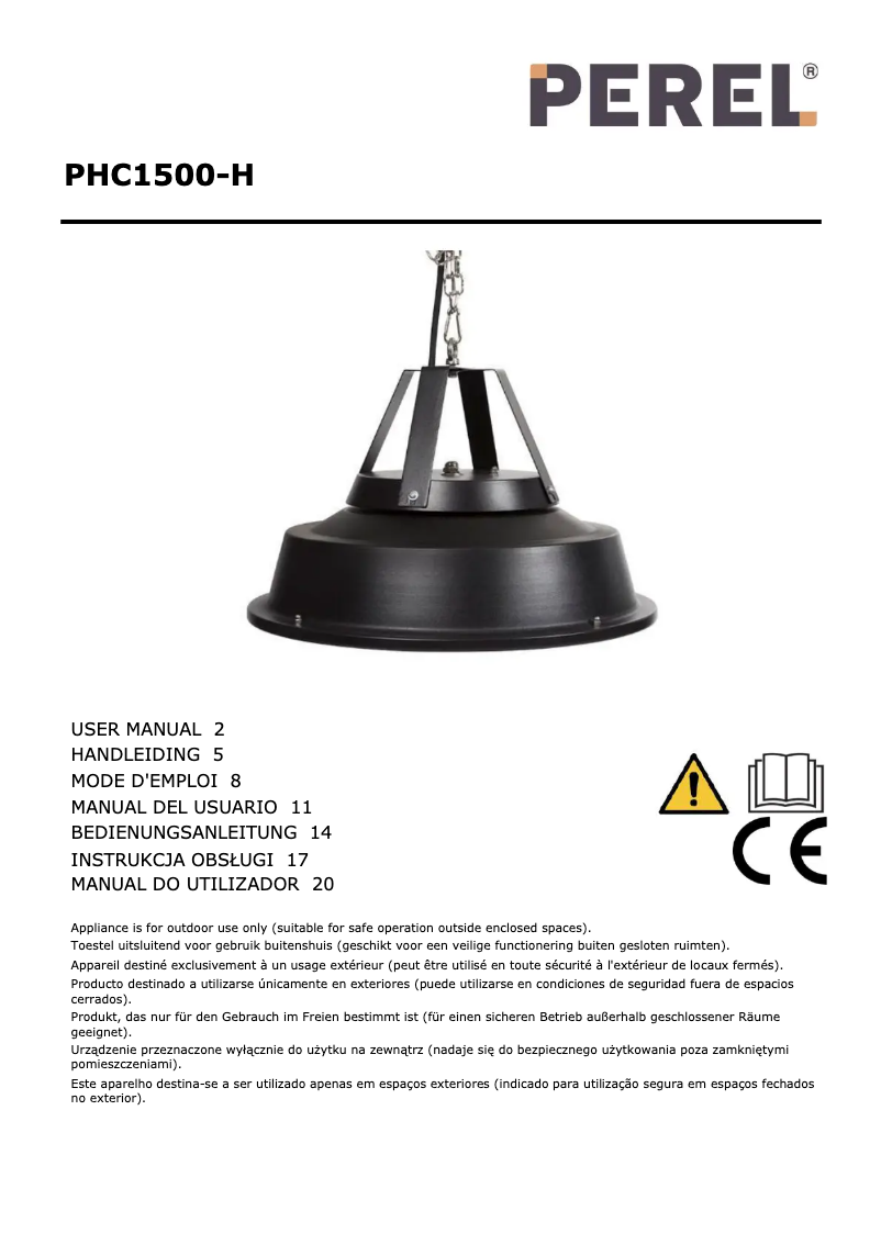 Imagen de la primera página del manual del dispositivo PHC1500-H