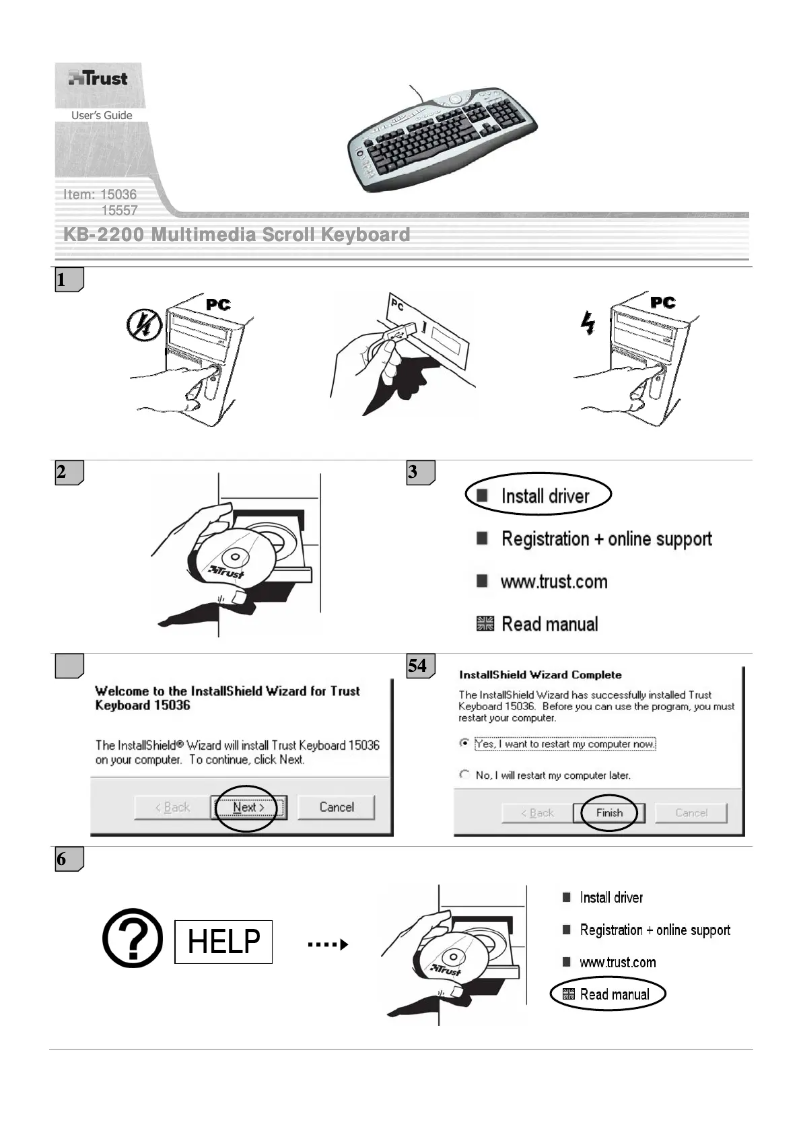 Page 1 de la notice Manuel utilisateur Trust Multimedia Scroll KB-2200