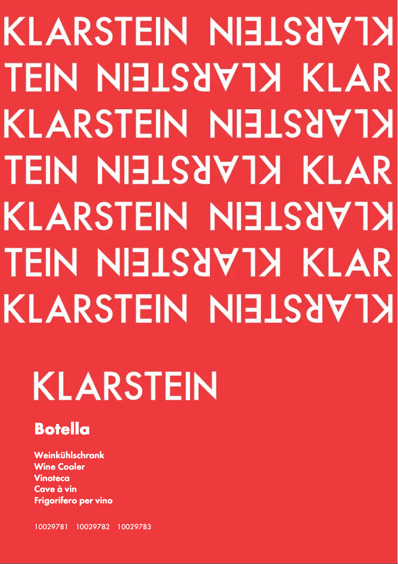 Page 1 de la notice Manuel utilisateur Klarstein Botella