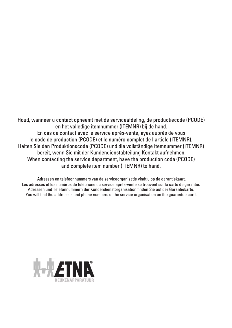 Page 1 de la notice Manuel utilisateur Etna EKK0851