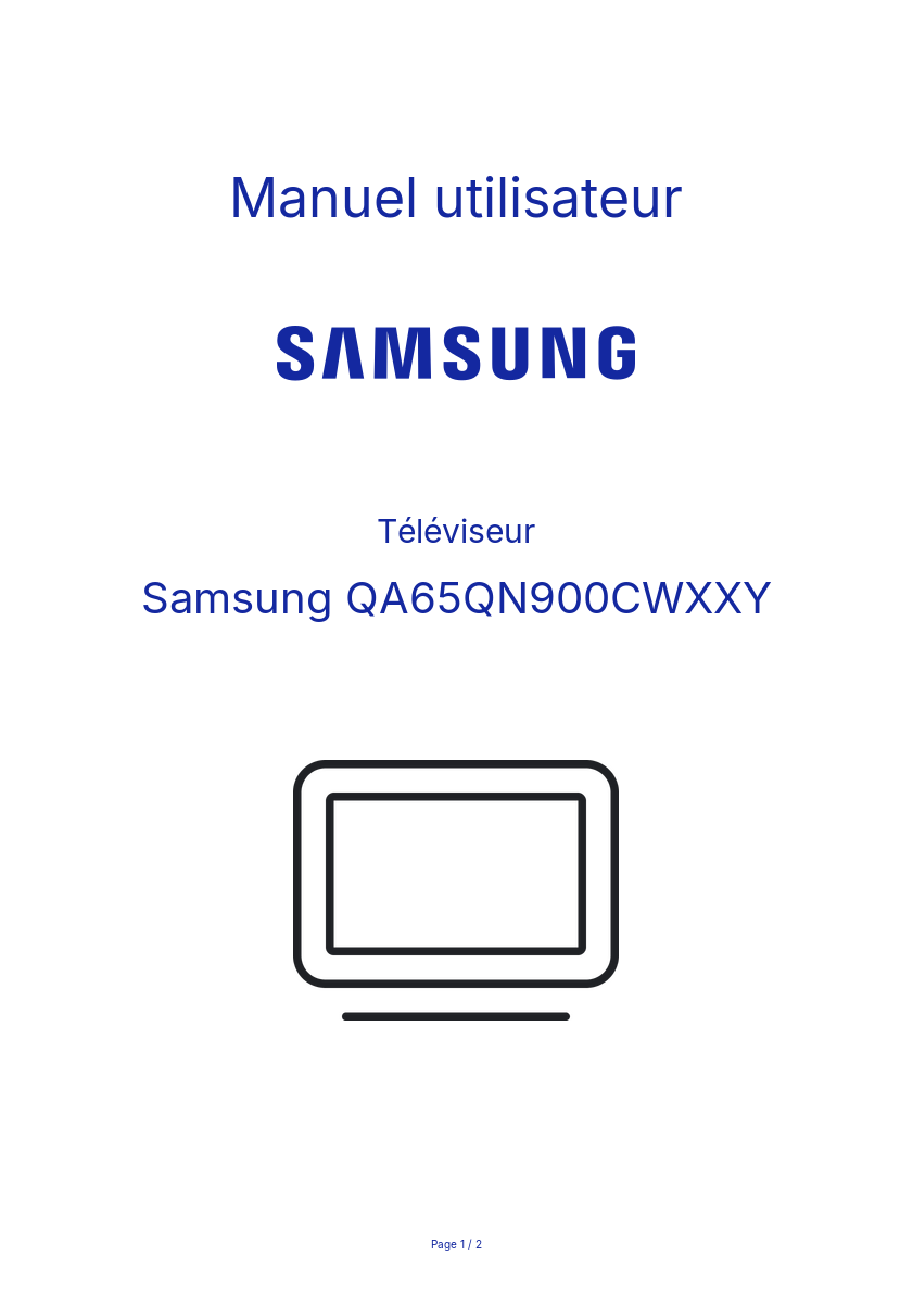 Page n°1 - Manuel utilisateur Samsung QA65QN900CWXXY