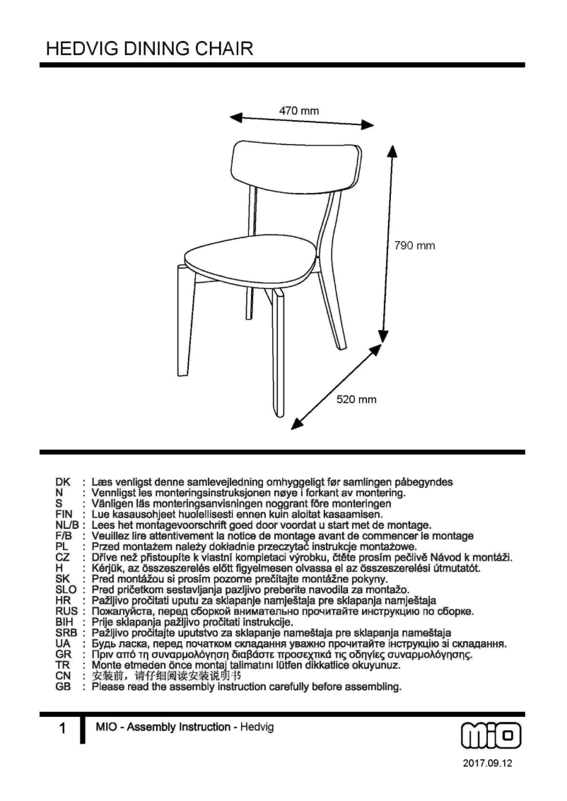 Image de la première page du manuel de l'appareil Hedvig