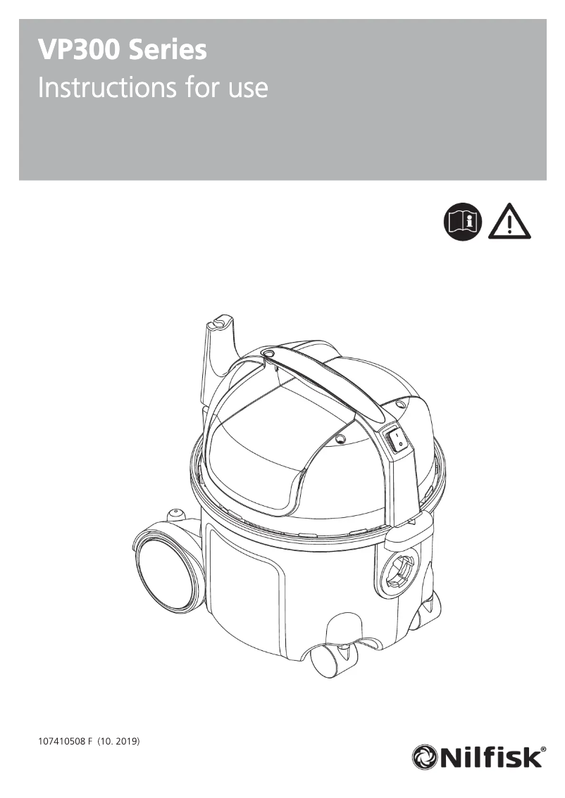 Image de la première page du manuel de l'appareil VP300 HEPA