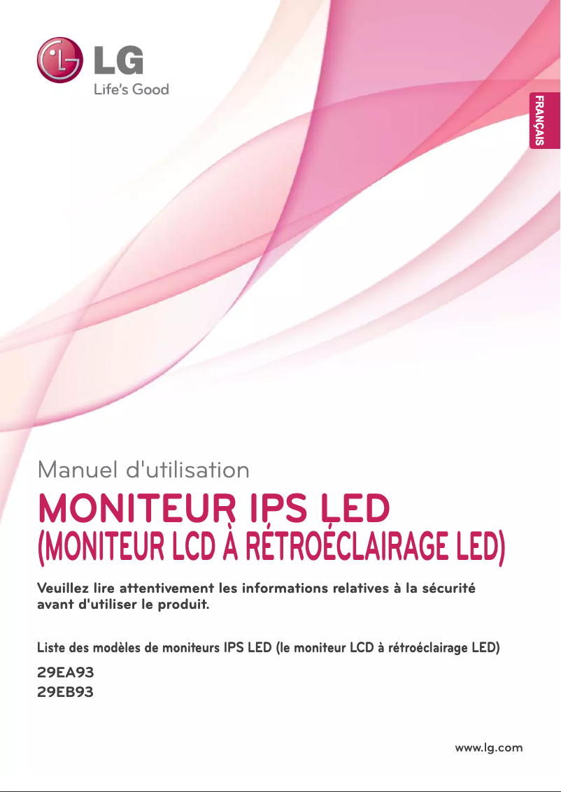 Page 1 de la notice Manuel utilisateur LG 29EA93-P