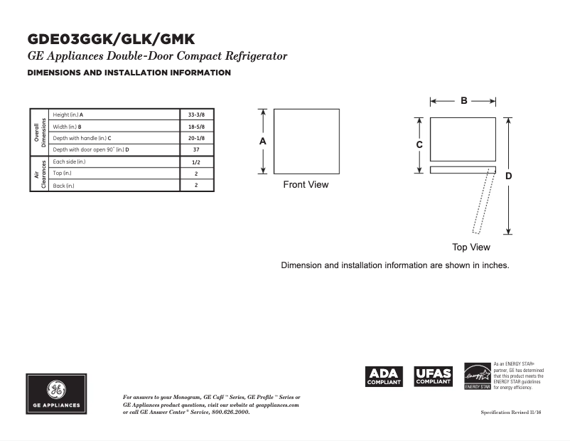 Image de la première page du manuel de l'appareil GDE03GMKED