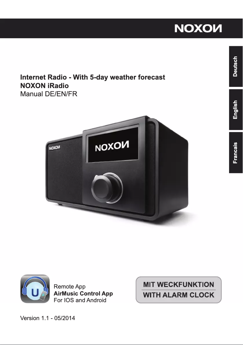 Page 1 de la notice Manuel utilisateur Noxon IRadio 2014